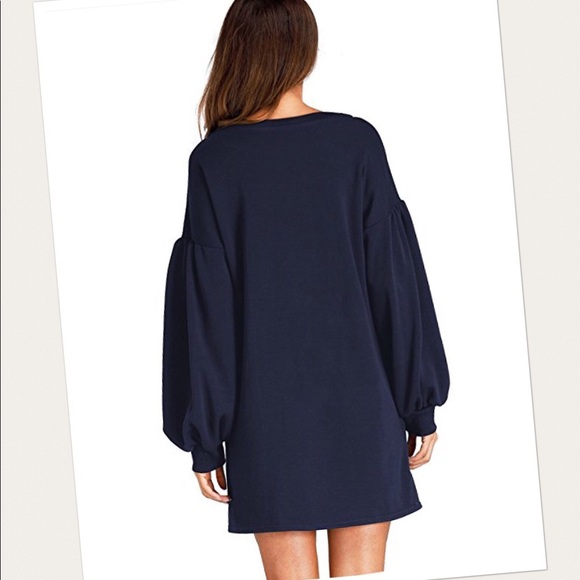 MARIA - Navy embroidered flower Shift Dress - Picture 2 of 3